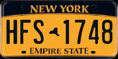 NY license plate HFS1748