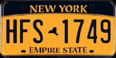 NY license plate HFS1749
