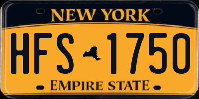 NY license plate HFS1750
