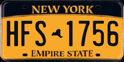 NY license plate HFS1756