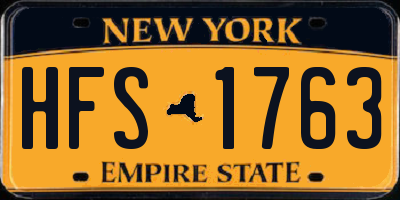 NY license plate HFS1763
