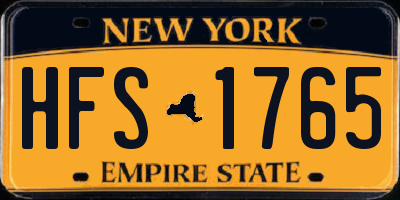 NY license plate HFS1765