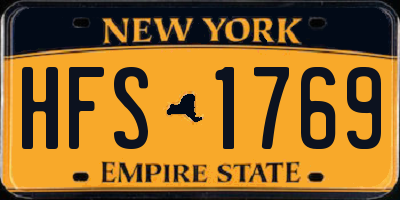 NY license plate HFS1769