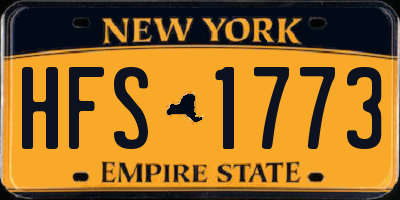 NY license plate HFS1773