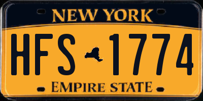 NY license plate HFS1774