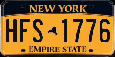 NY license plate HFS1776