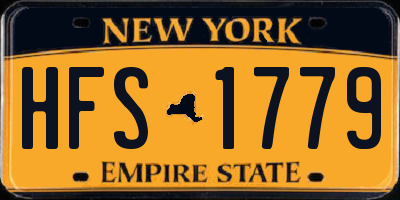 NY license plate HFS1779