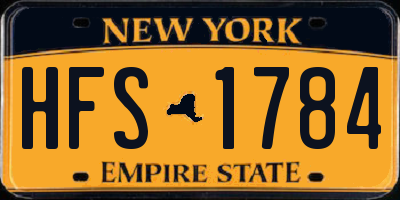 NY license plate HFS1784