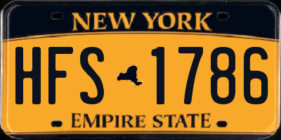 NY license plate HFS1786