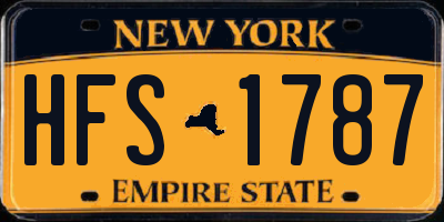 NY license plate HFS1787