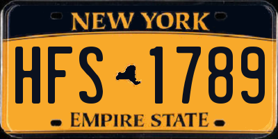 NY license plate HFS1789