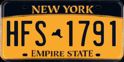 NY license plate HFS1791