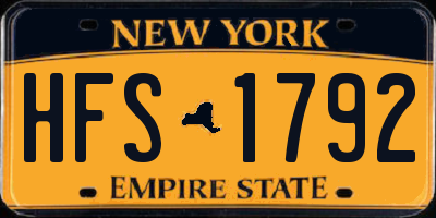 NY license plate HFS1792