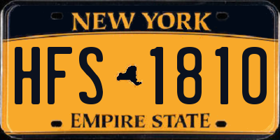 NY license plate HFS1810