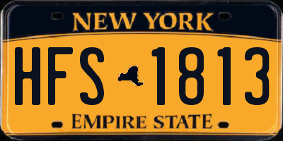 NY license plate HFS1813
