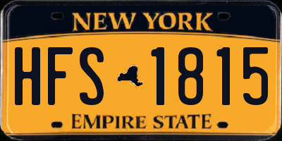 NY license plate HFS1815