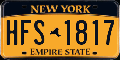 NY license plate HFS1817