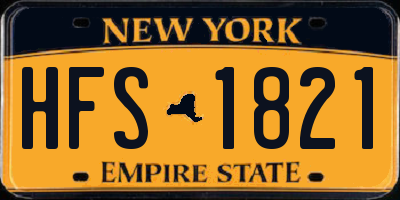 NY license plate HFS1821