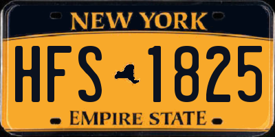 NY license plate HFS1825