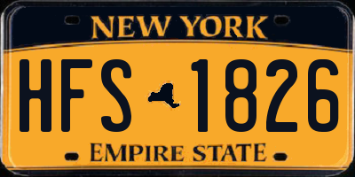 NY license plate HFS1826