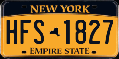 NY license plate HFS1827