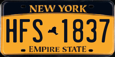 NY license plate HFS1837