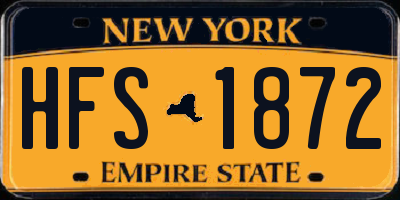 NY license plate HFS1872