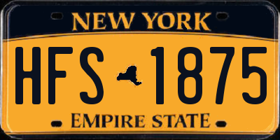 NY license plate HFS1875