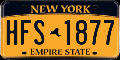 NY license plate HFS1877
