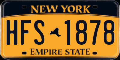 NY license plate HFS1878