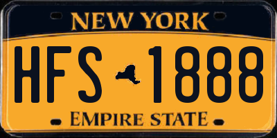 NY license plate HFS1888