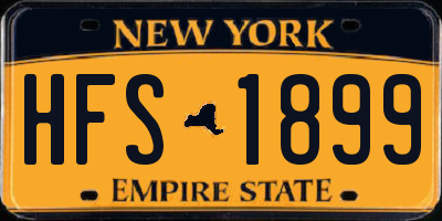 NY license plate HFS1899