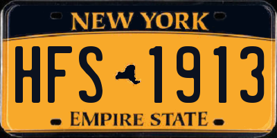 NY license plate HFS1913