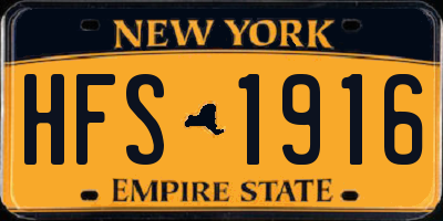 NY license plate HFS1916