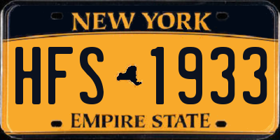 NY license plate HFS1933