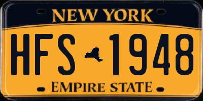 NY license plate HFS1948