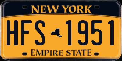 NY license plate HFS1951