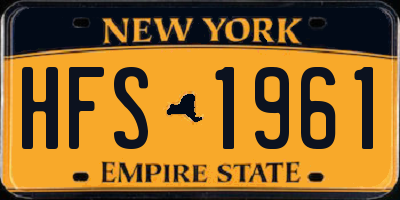 NY license plate HFS1961