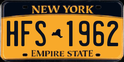 NY license plate HFS1962