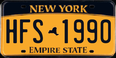 NY license plate HFS1990