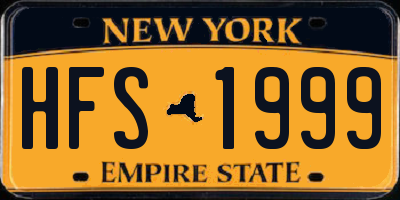 NY license plate HFS1999