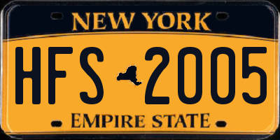 NY license plate HFS2005