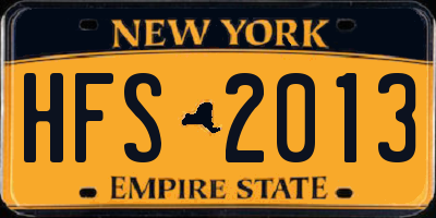 NY license plate HFS2013
