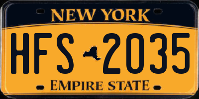 NY license plate HFS2035