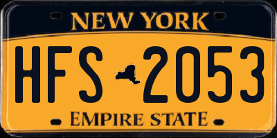NY license plate HFS2053