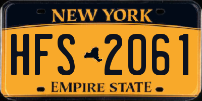 NY license plate HFS2061