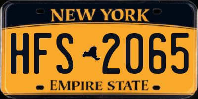 NY license plate HFS2065