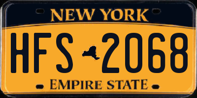 NY license plate HFS2068