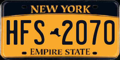 NY license plate HFS2070