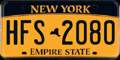 NY license plate HFS2080